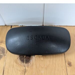 Escada Black Clamshell Hard Sunglasses Case - Gold Lettering